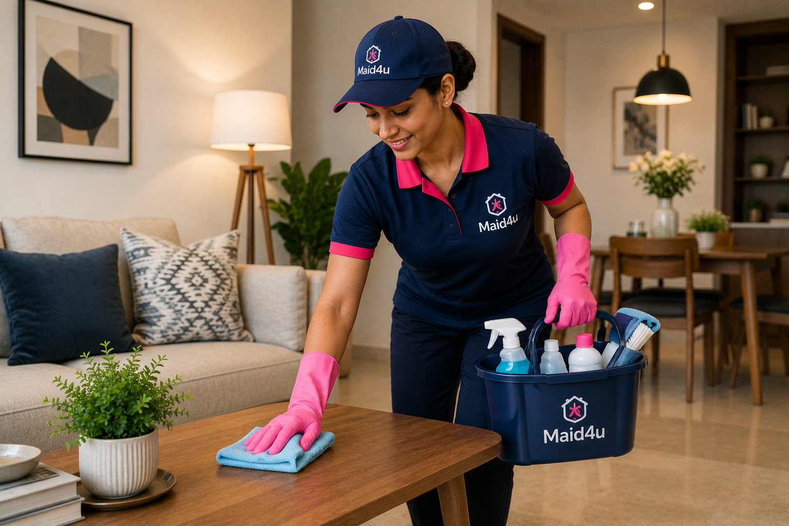 Maid4u professional providing hourly home help